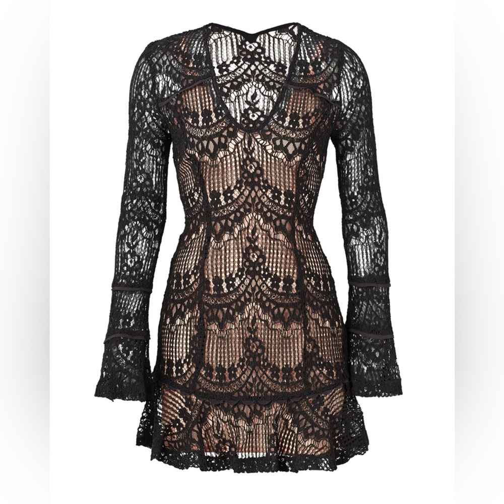 Nicholas Black Scallop Lace Dress